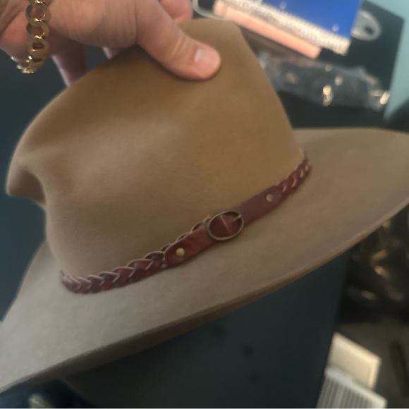 RESISTOL self conforming Classic Western Cowboy Hat with Braided Band - Tan - Picture 2 of 11